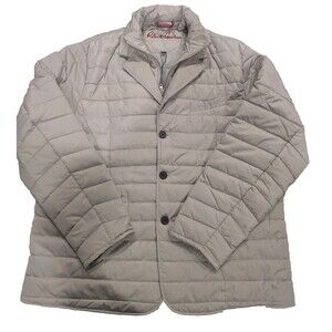Robert Graham Quilted Puffer Jacket Detachable Collar Stone Men's 2XL MSRP $326